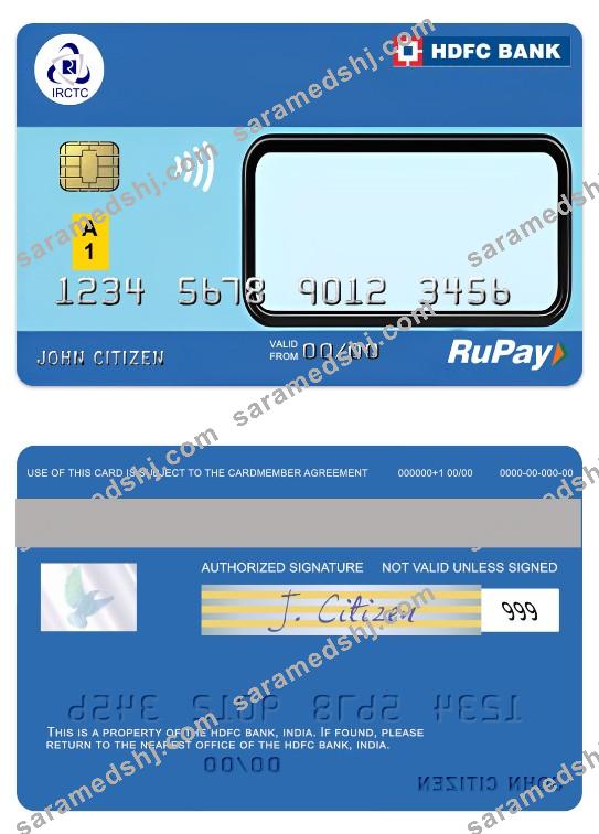 India IRCTC HDFC Bank RuPay Credit Card